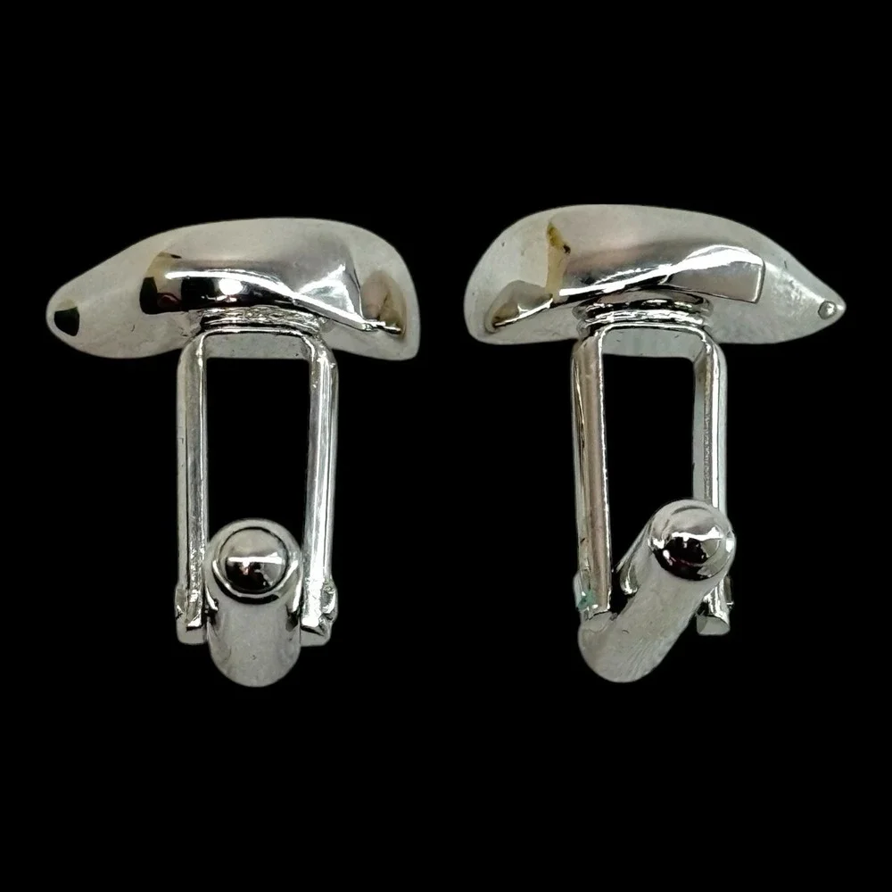 RISIS Singapore Rhodium Plated Peace Dove Cufflinks Men's Modern‎ Sleek
